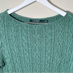 Ralph Lauren Women’s Cable Knit Boat Neck Sweater